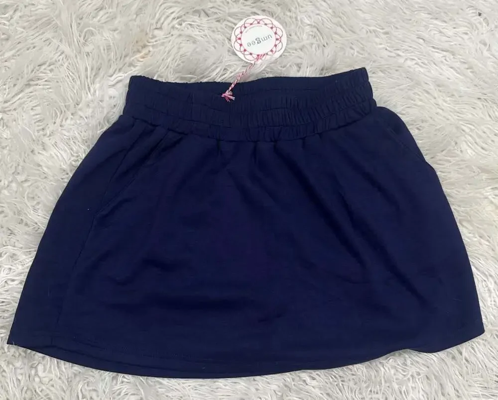 Umgee Small Skirt Navy Blue Elastic Waist